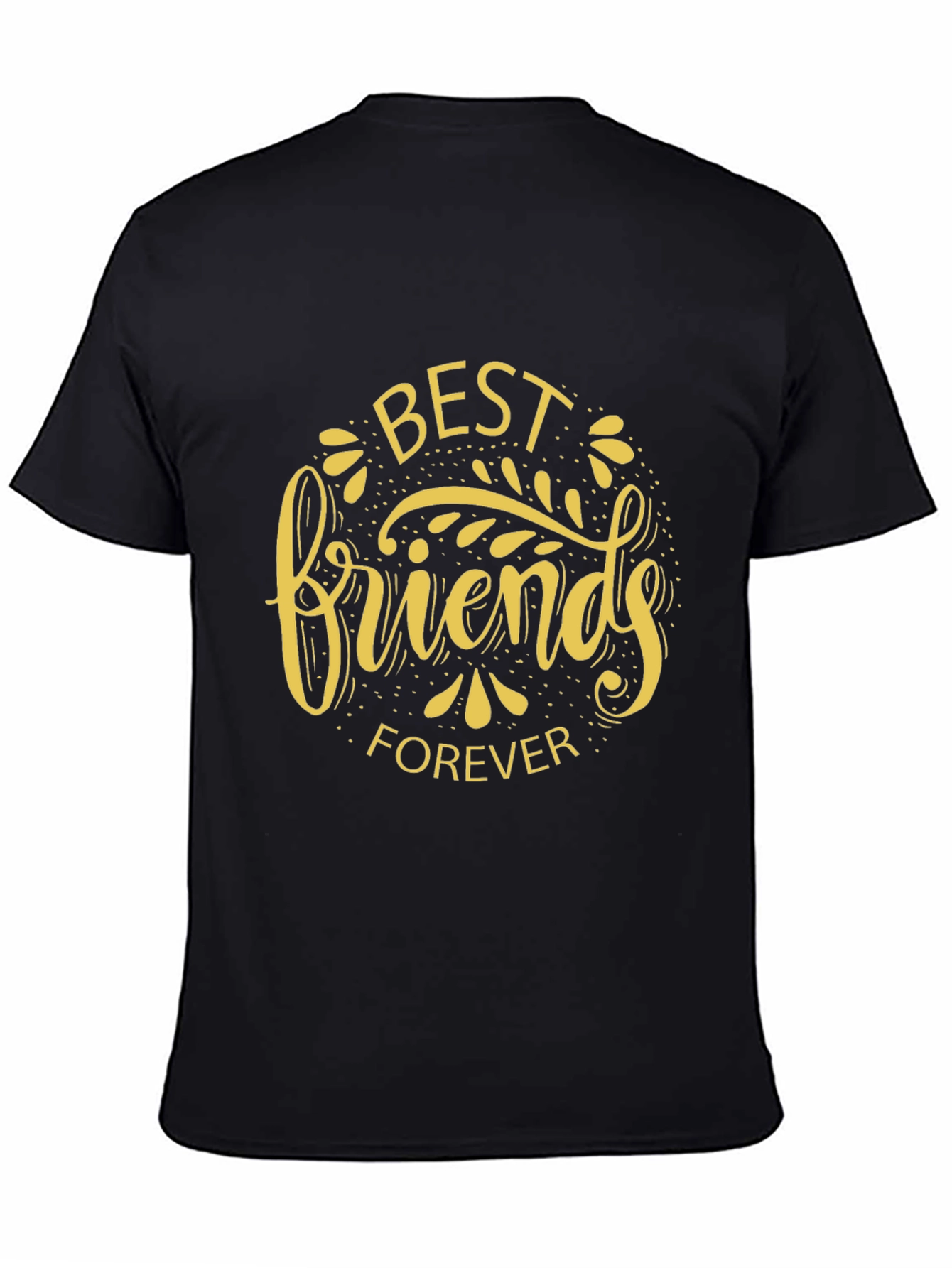 Best Friends Forever Graphic Tee - Black Crew Neck T-Shirt