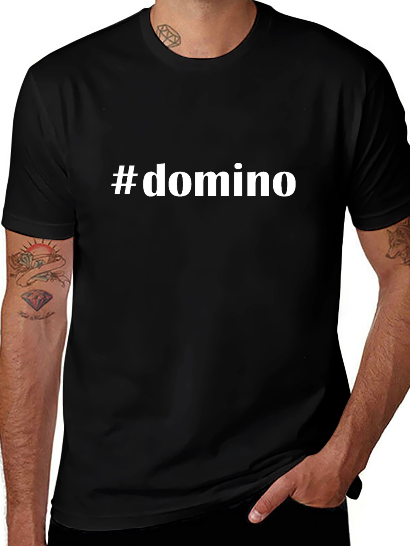 #domino Black T-Shirt - Stylish Casual Wear