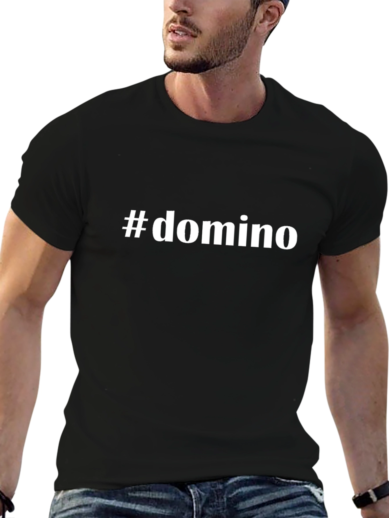 #domino Black T-Shirt - Stylish Casual Wear