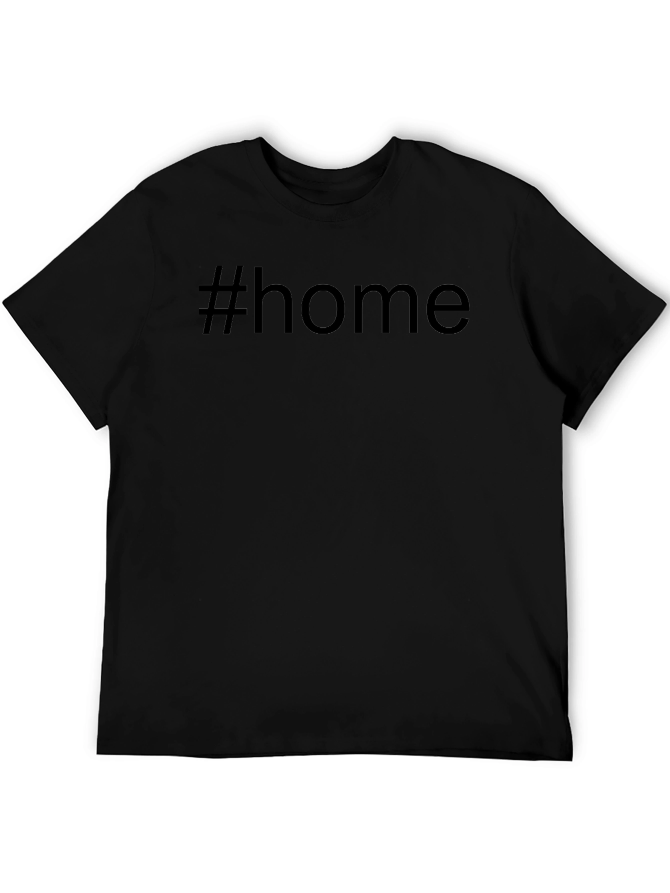 #Home Black Cotton Tee - Casual Comfort