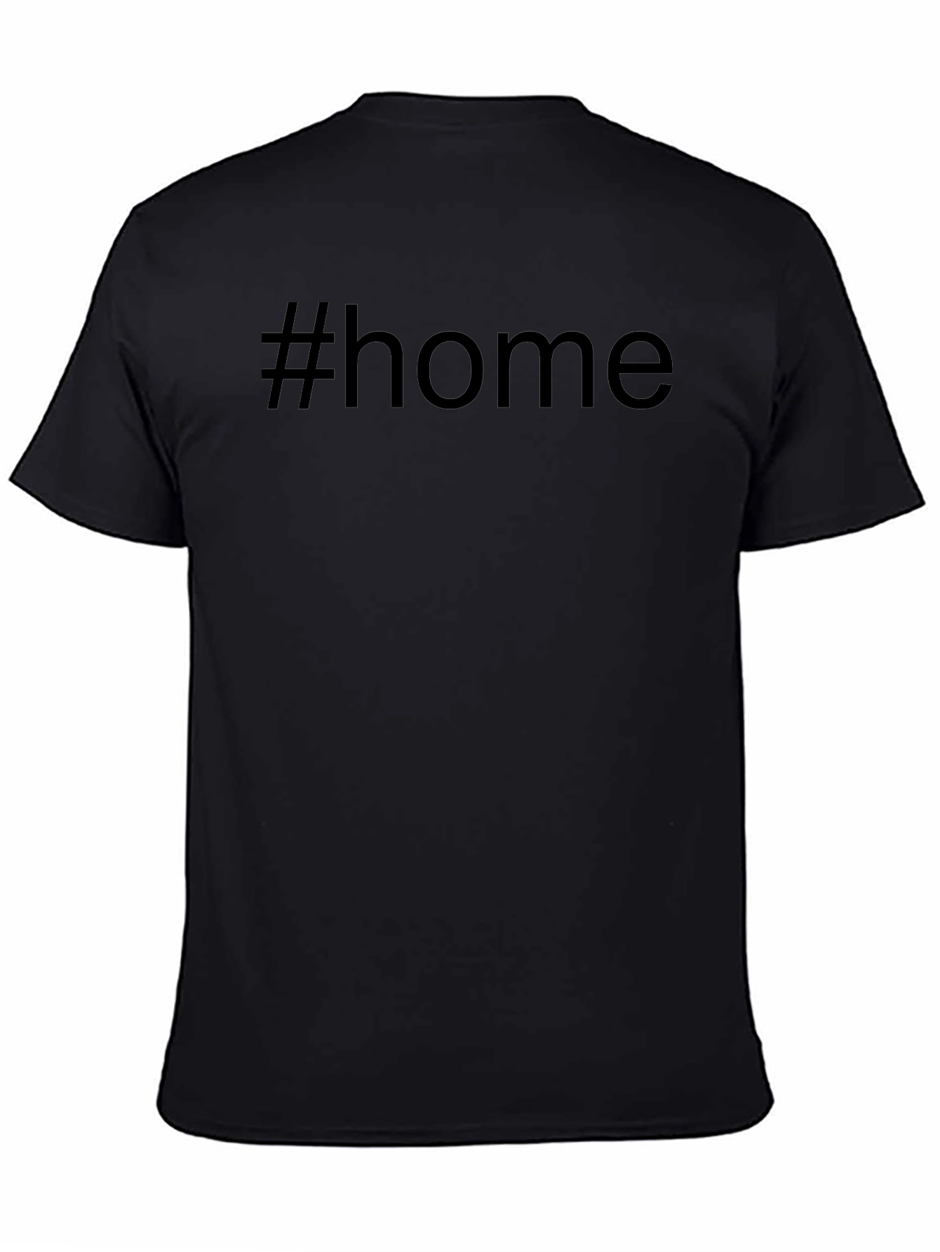 #Home Black Cotton Tee - Casual Comfort