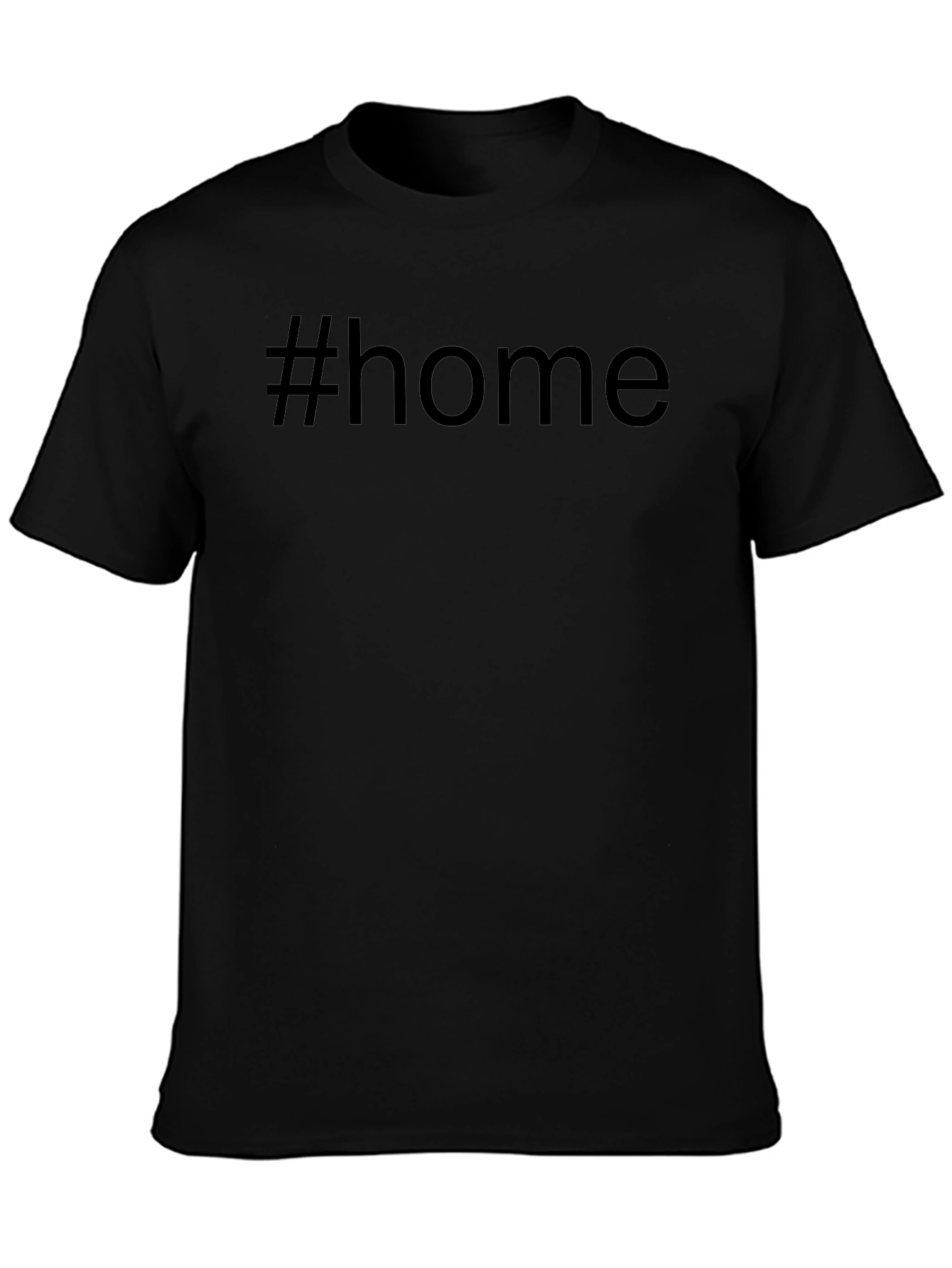#Home Black Cotton Tee - Casual Comfort