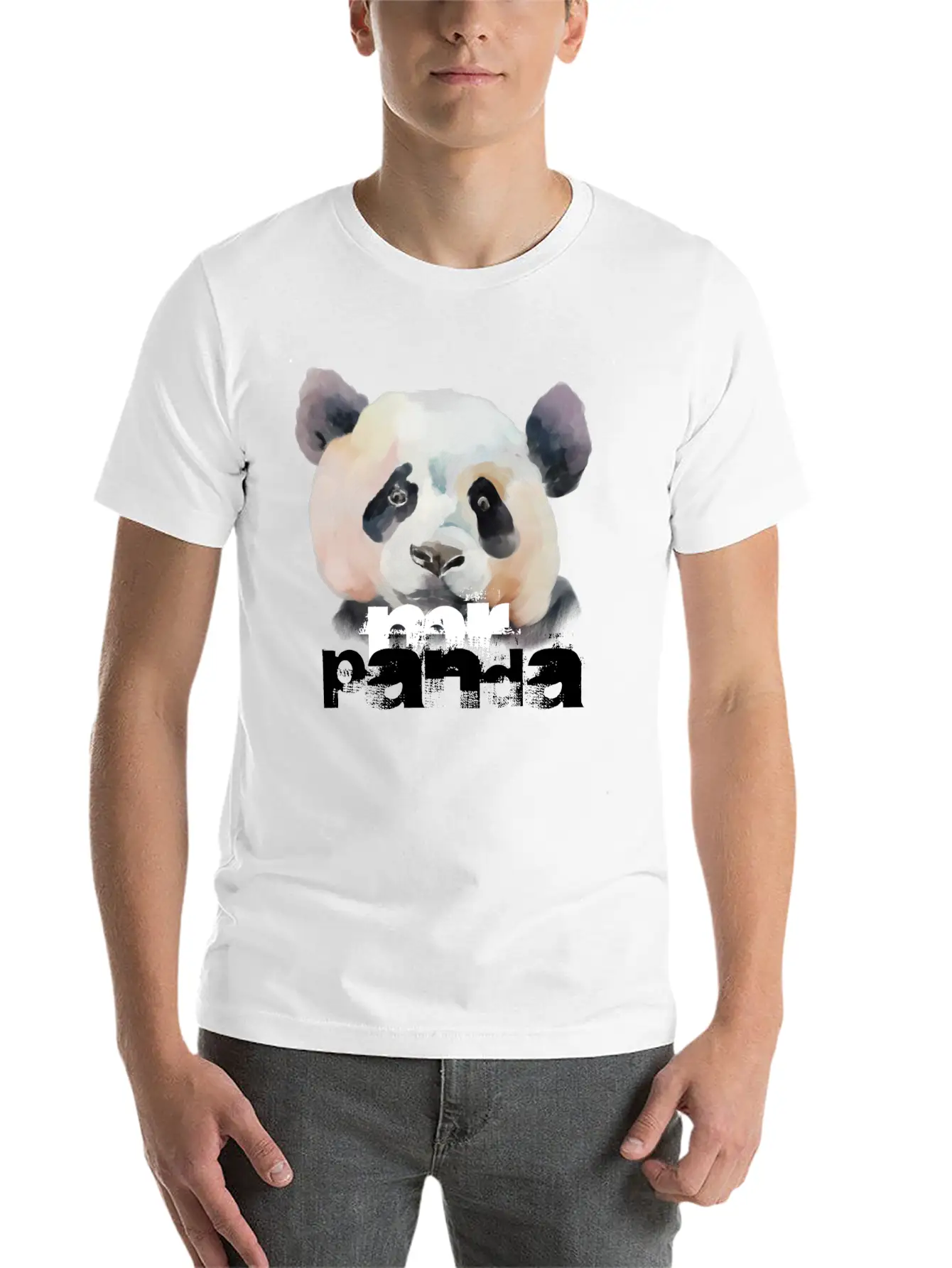 "MR PANDA" | Colorful Artistic Panda Painting Lightweight Cotton T-Shirt – Daily Comfort Graphic Shirt