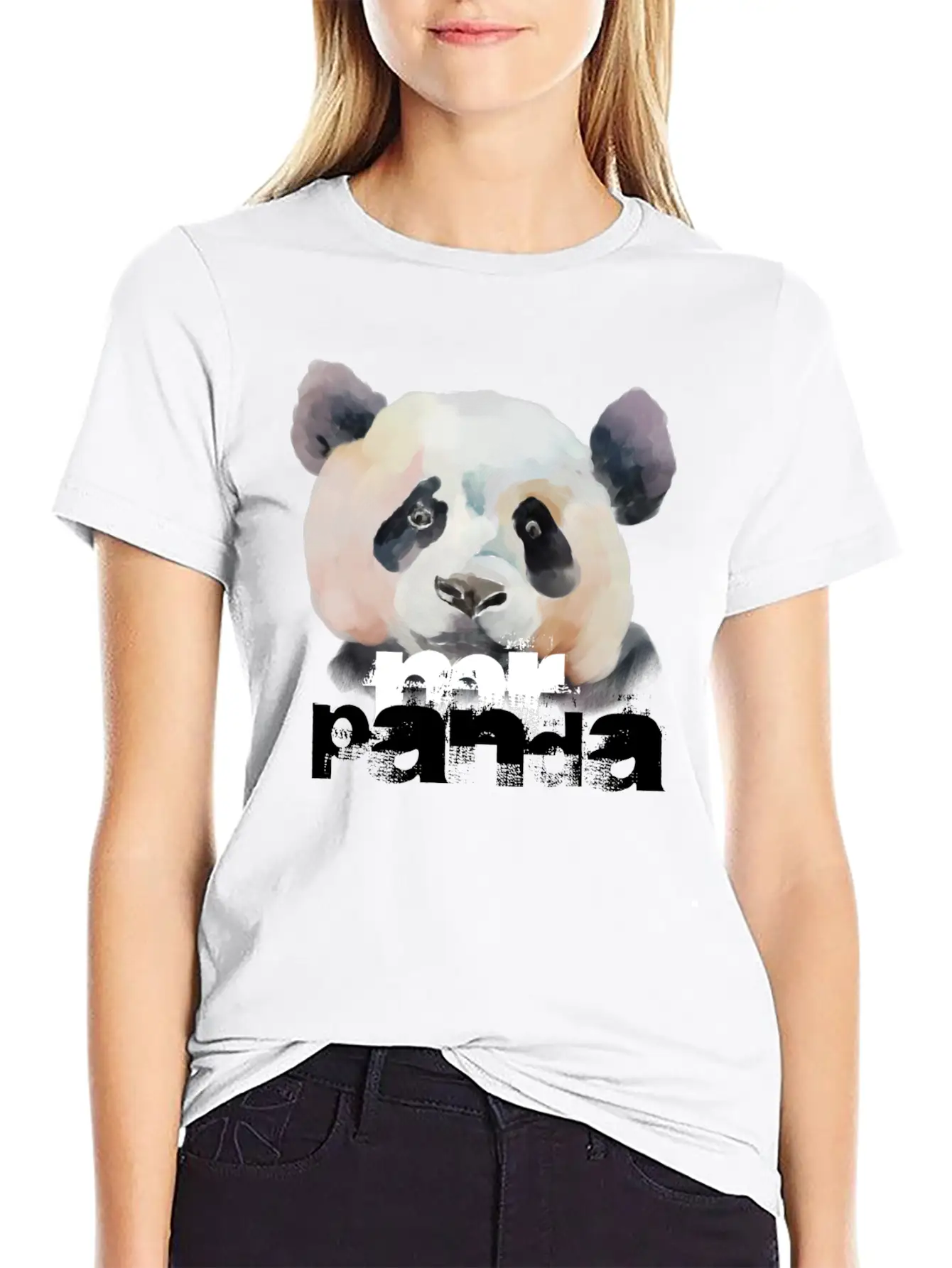 "MR PANDA" | Colorful Artistic Panda Painting Lightweight Cotton T-Shirt – Daily Comfort Graphic Shirt