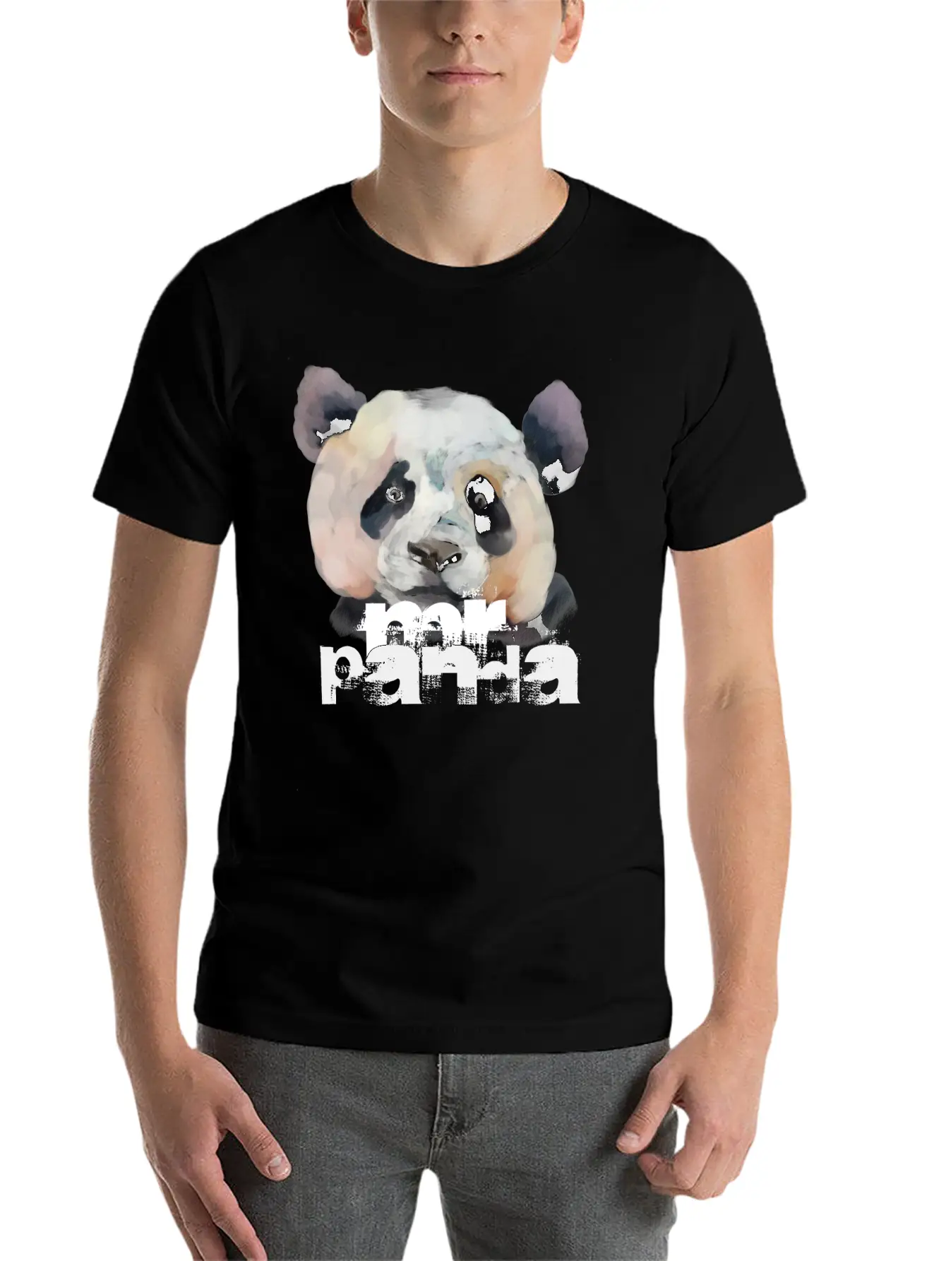 "MR PANDA" | Colorful Artistic Panda Painting Lightweight Cotton T-Shirt – Daily Comfort Graphic Shirt