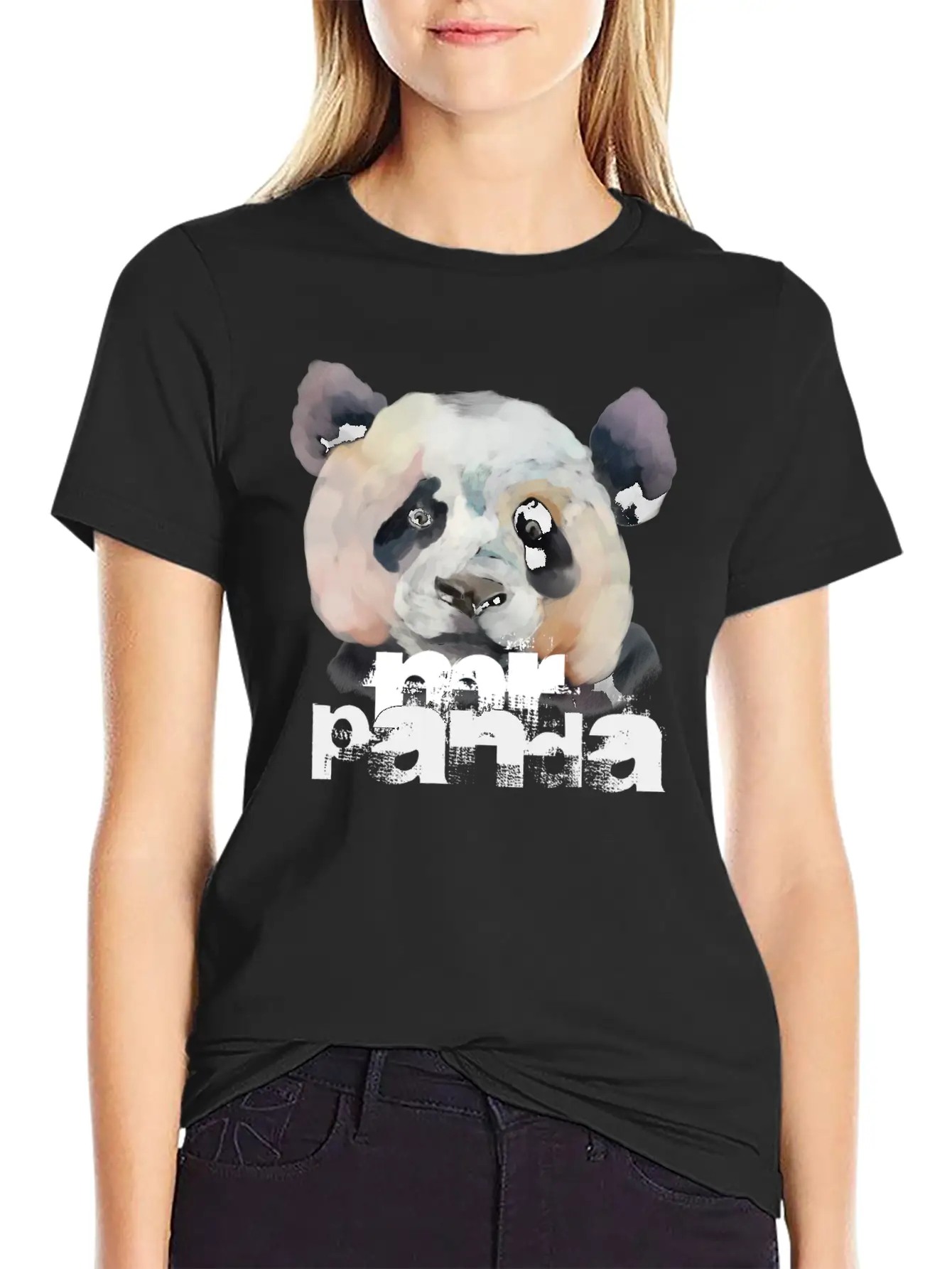 "MR PANDA" | Colorful Artistic Panda Painting Lightweight Cotton T-Shirt – Daily Comfort Graphic Shirt