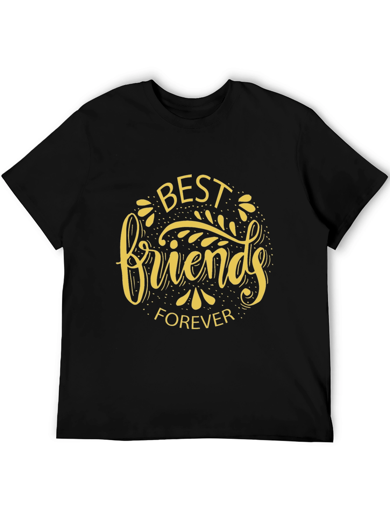 Best Friends Forever Graphic Tee - Black Crew Neck T-Shirt