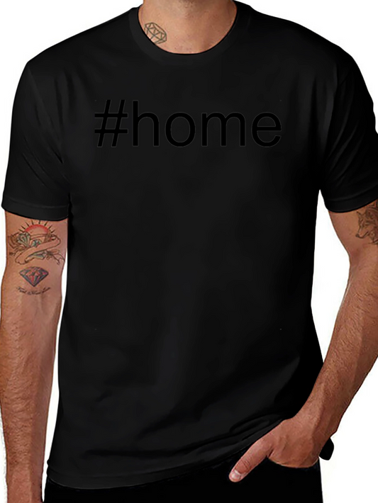 #Home Black Cotton Tee - Casual Comfort