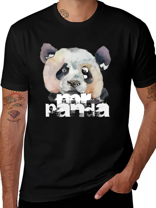 "MR PANDA" | Colorful Artistic Panda Painting Lightweight Cotton T-Shirt – Daily Comfort Graphic Shirt