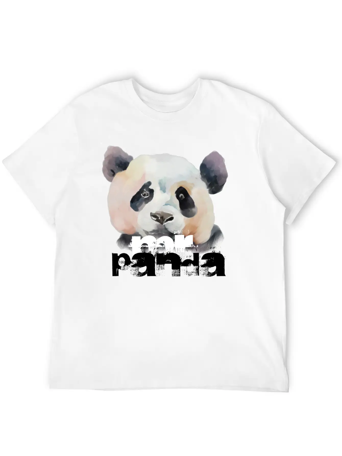 "MR PANDA" | Colorful Artistic Panda Painting Lightweight Cotton T-Shirt – Daily Comfort Graphic Shirt